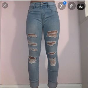 pacsun lightwash ripped jeans